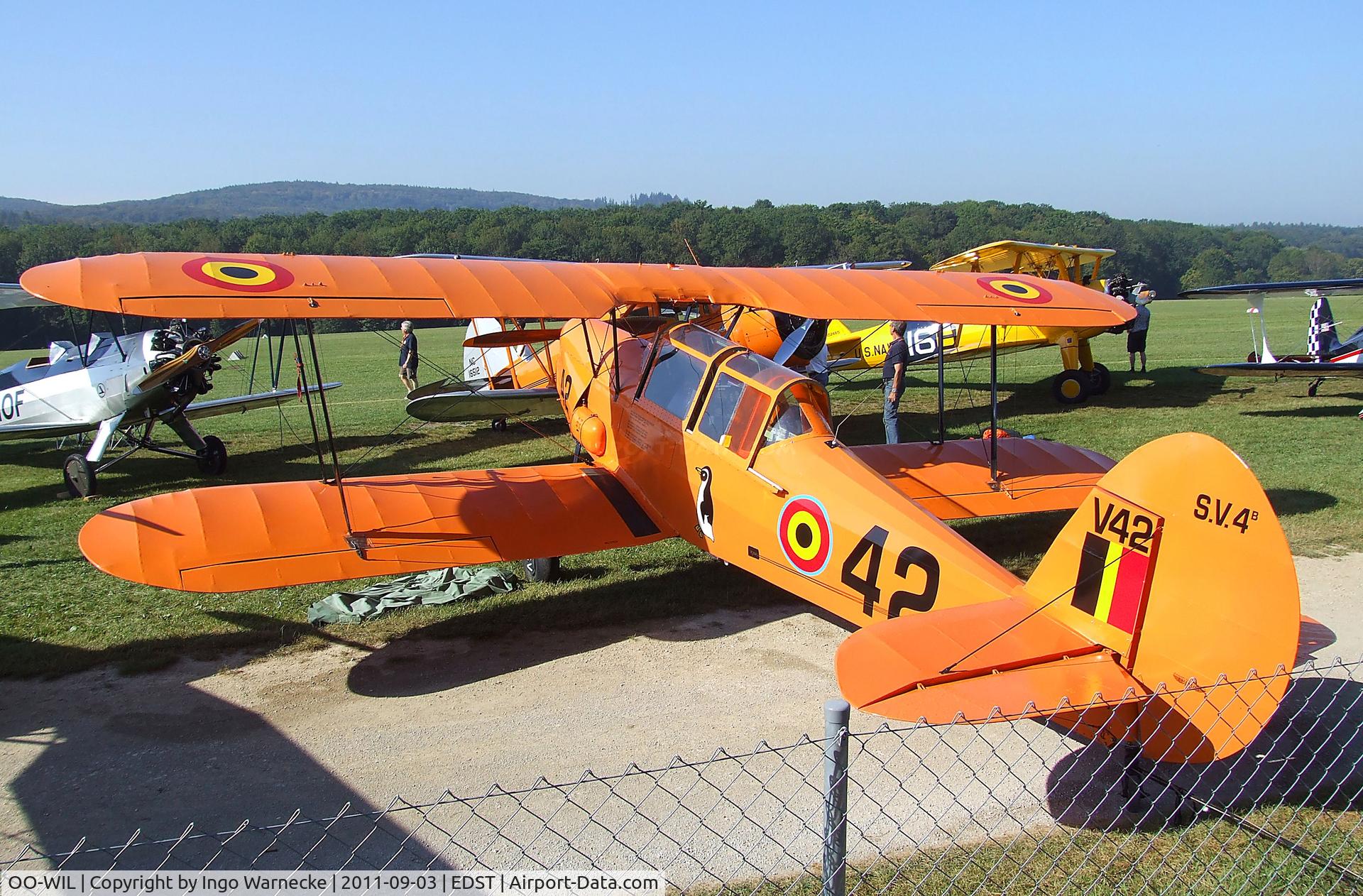 OO-WIL, Stampe-Vertongen SV-4B C/N 1184, Stampe-Vertongen SV-4B at the 2011 Hahnweide Fly-in, Kirchheim unter Teck airfield