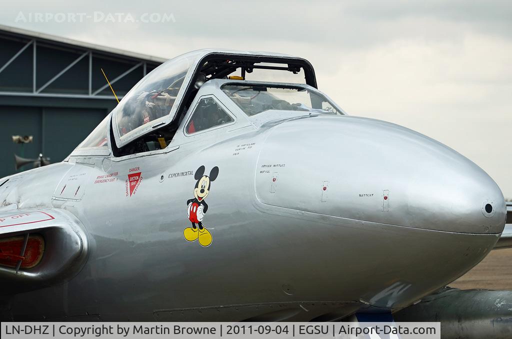 LN-DHZ, 1959 De Havilland (F+W Emmen) Vampire T55 (DH-115) C/N 990, SHOT AT DUXFORD