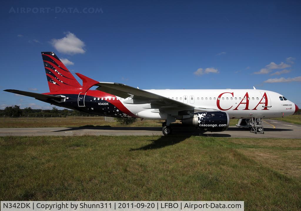 N342DK, 1991 Airbus A320-211 C/N 342, Parked at Latécoère Aeroservice facility for maintenance...