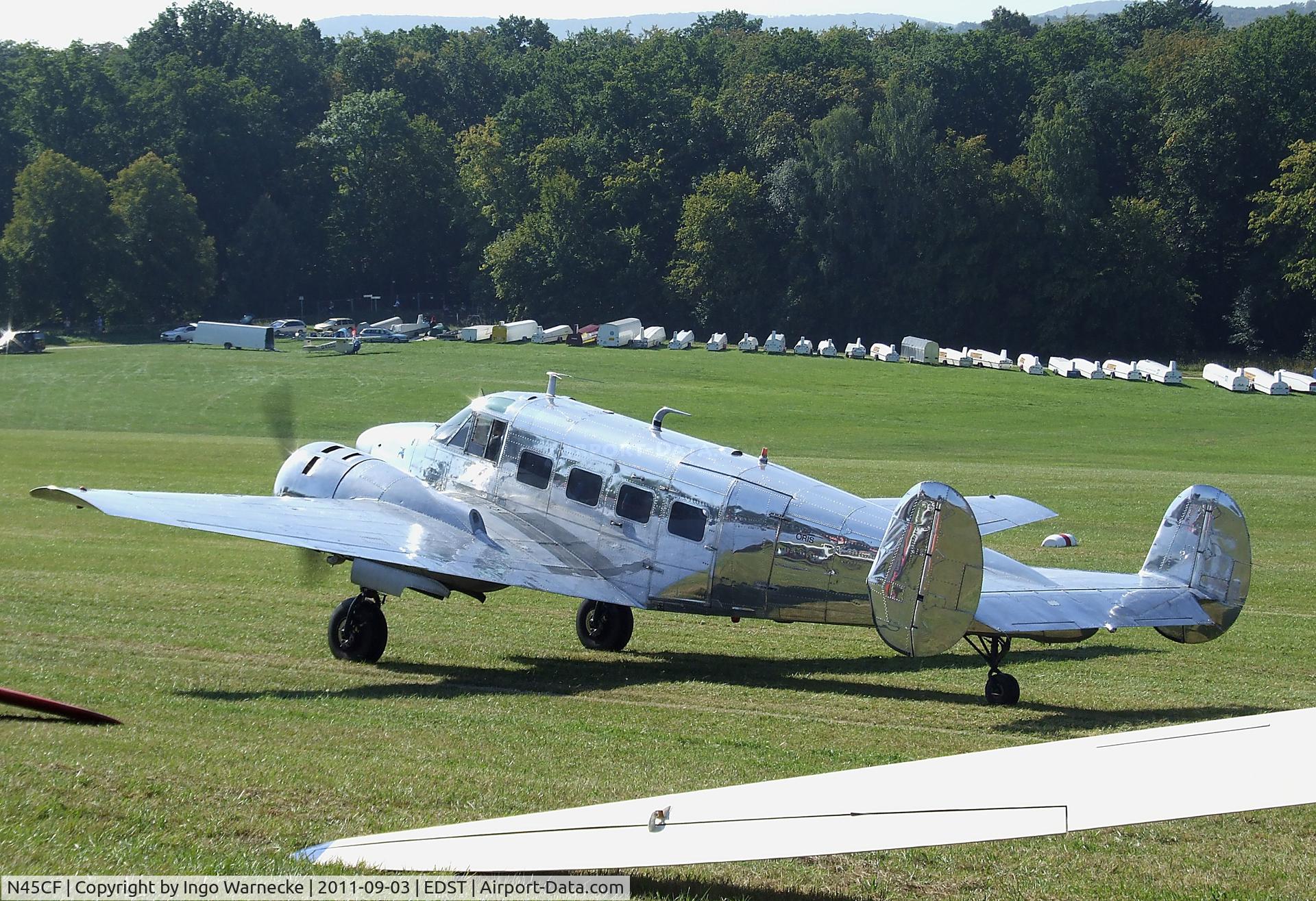 N45CF, 1959 Beech G18S C/N BA-466, Beechcraft G18S Twin Beech at the 2011 Hahnweide Fly-in, Kirchheim unter Teck airfield