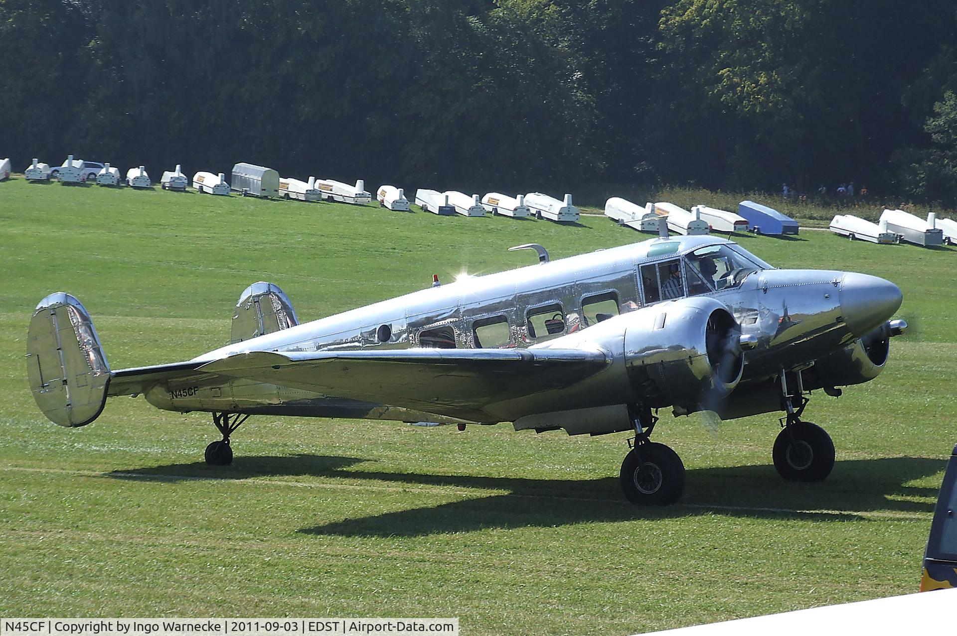 N45CF, 1959 Beech G18S C/N BA-466, Beechcraft G18S Twin Beech at the 2011 Hahnweide Fly-in, Kirchheim unter Teck airfield