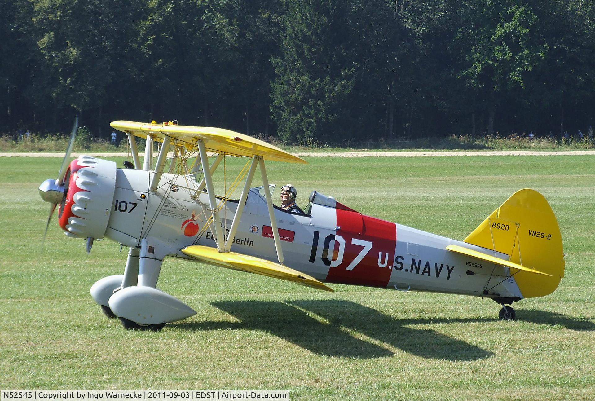 N52545, Boeing A75N1(PT17) C/N 75-2479, Boeing (Stearman) A75N1 (PT-17) at the 2011 Hahnweide Fly-in, Kirchheim unter Teck airfield