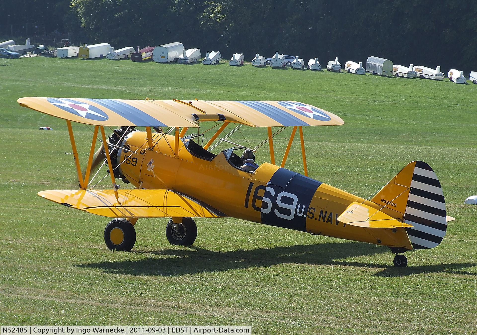 N52485, 1942 Boeing A75N1(PT17) C/N 75-4494, Boeing (Stearman) A75N1 (PT-17) at the 2011 Hahnweide Fly-in, Kirchheim unter Teck airfield