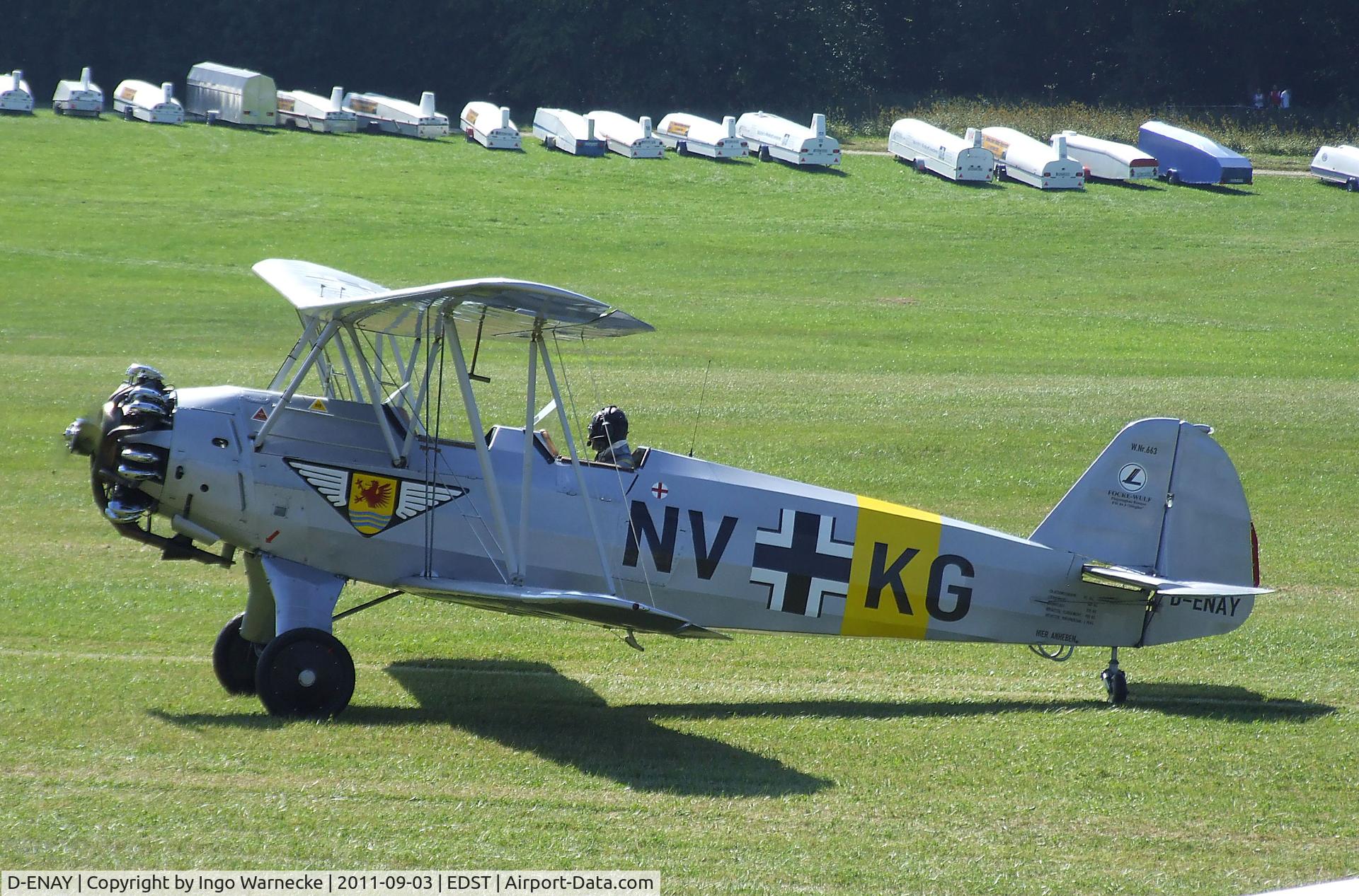 D-ENAY, 1940 Focke-Wulf Sk12 Stieglitz (Fw-44J) C/N 45, Focke-Wulf Fw 44J Stieglitz at the 2011 Hahnweide Fly-in, Kirchheim unter Teck airfield