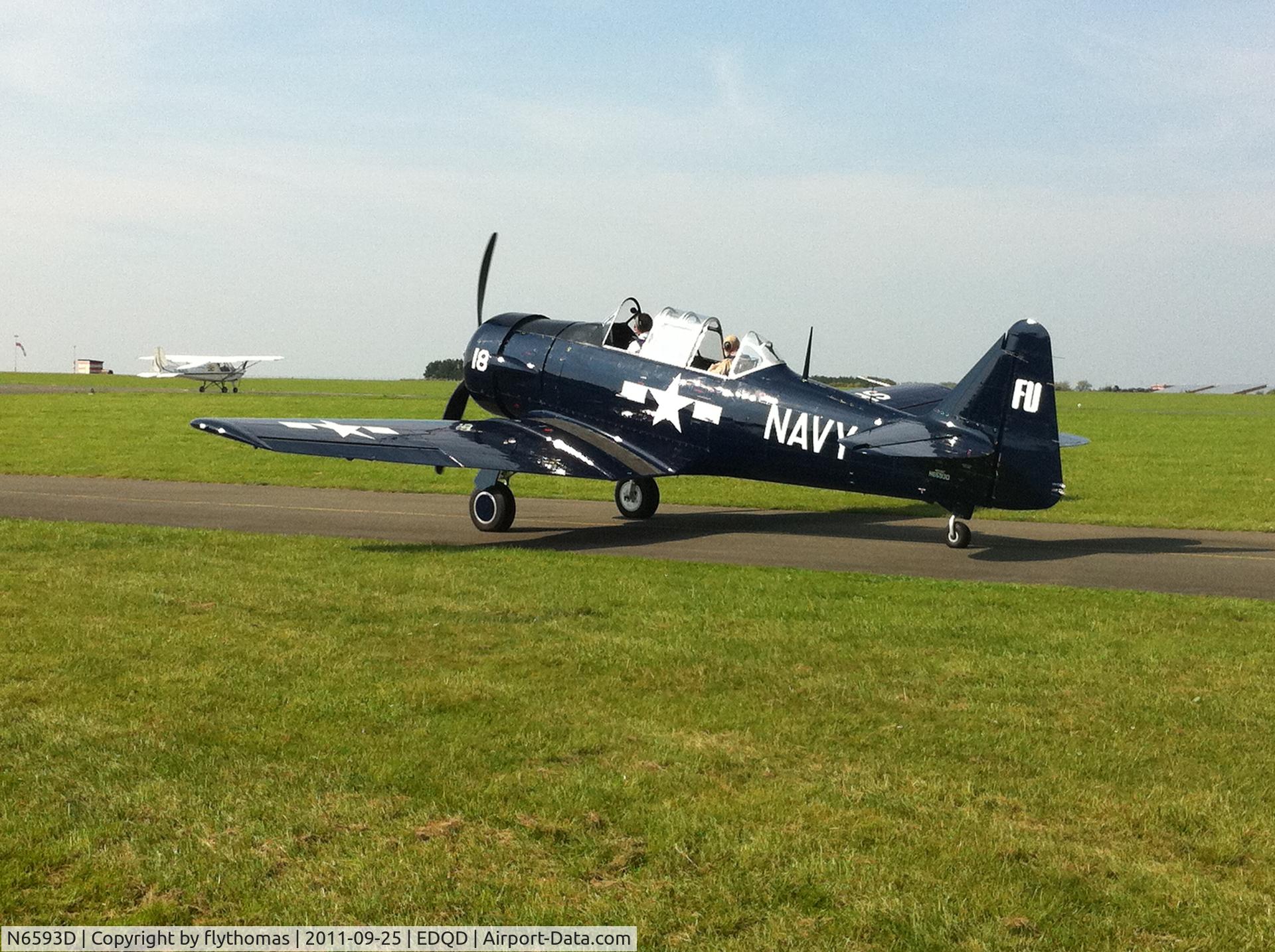 N6593D, 1949 North American T-6G Texan C/N 168-471, N6593D Miss Goosebay Bayreuth Airport