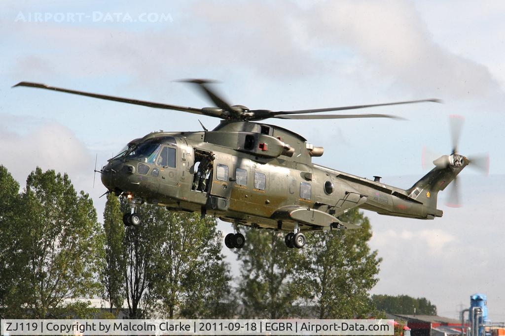 ZJ119, AgustaWestland EH-101 Merlin HC3 (Mk411) C/N 50075/RAF03, EHI EH-101 Merlin HC3 at Breighton Airfield's Helicopter Fly-In, September 2011.