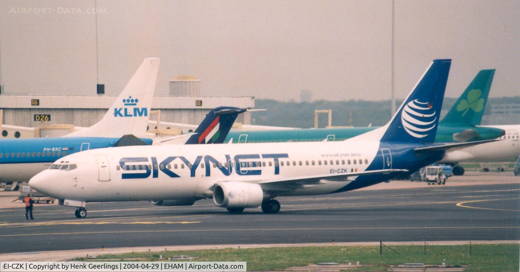 EI-CZK, 1989 Boeing 737-4YO C/N 24519, Skynet.

Skdl : MOW - AMS - SHN.

Stppped flying in June '04