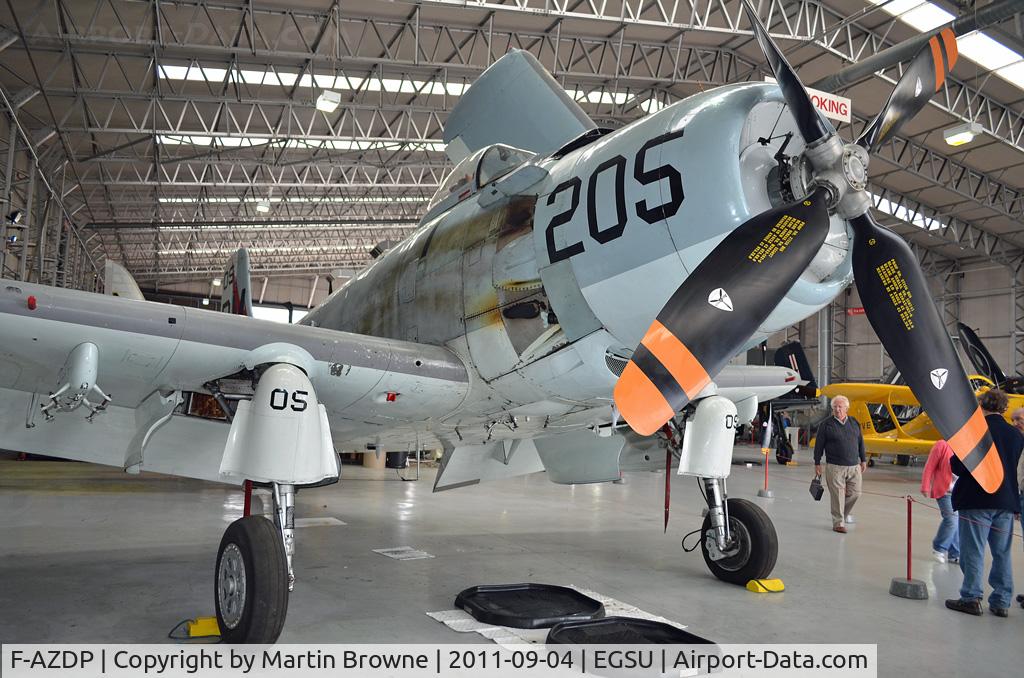F-AZDP, Douglas AD-4N Skyraider C/N 7449, IN THE HANGAR AT DUXFORD