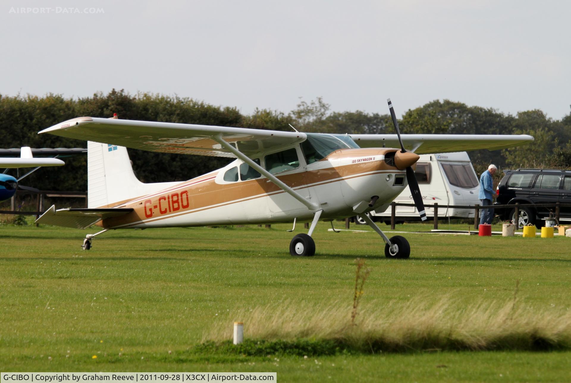 G-CIBO, 1981 Cessna 180K Skywagon C/N 18053177, Parked at Northrepps.