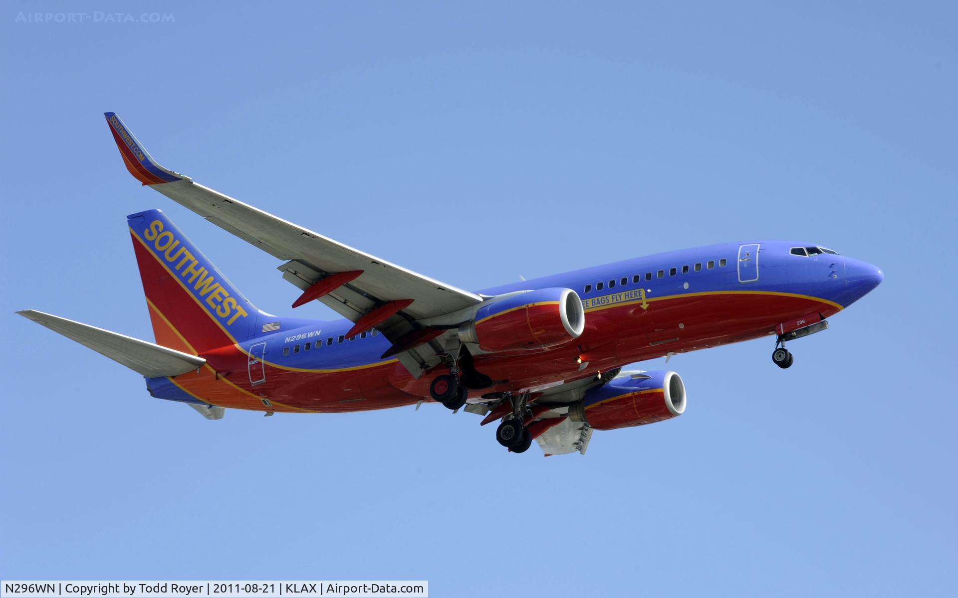 N296WN, 2007 Boeing 737-7H4 C/N 36613, Southwest