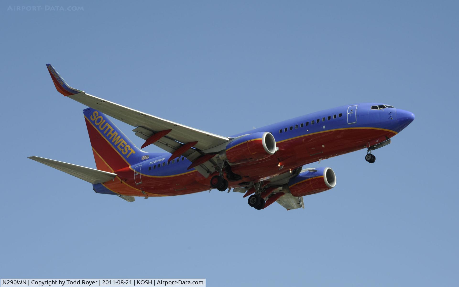 N290WN, 2007 Boeing 737-7H4 C/N 36632, Southwest