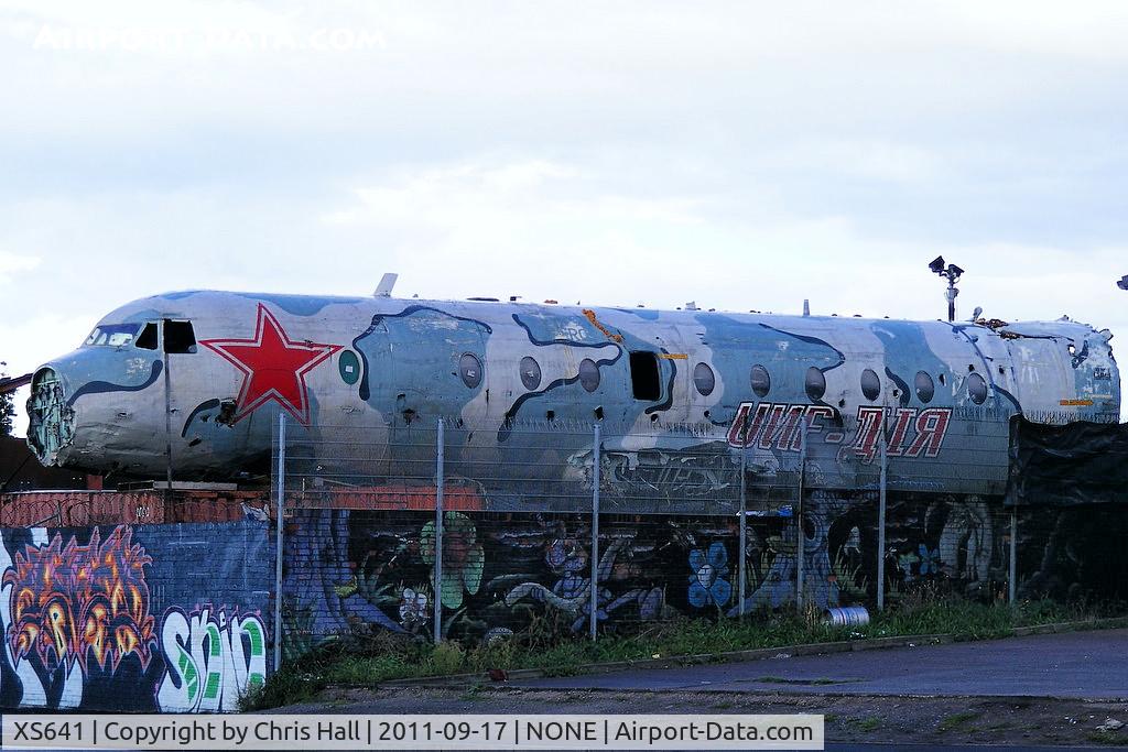 XS641, 1967 Hawker Siddeley HS-780 Andover C1(PR) C/N Set25/BN25, at a scrapyard in Elworth, near Sandbach, Cheshire, UK. It was repainted at the Glastonbury Music Festival June 2010