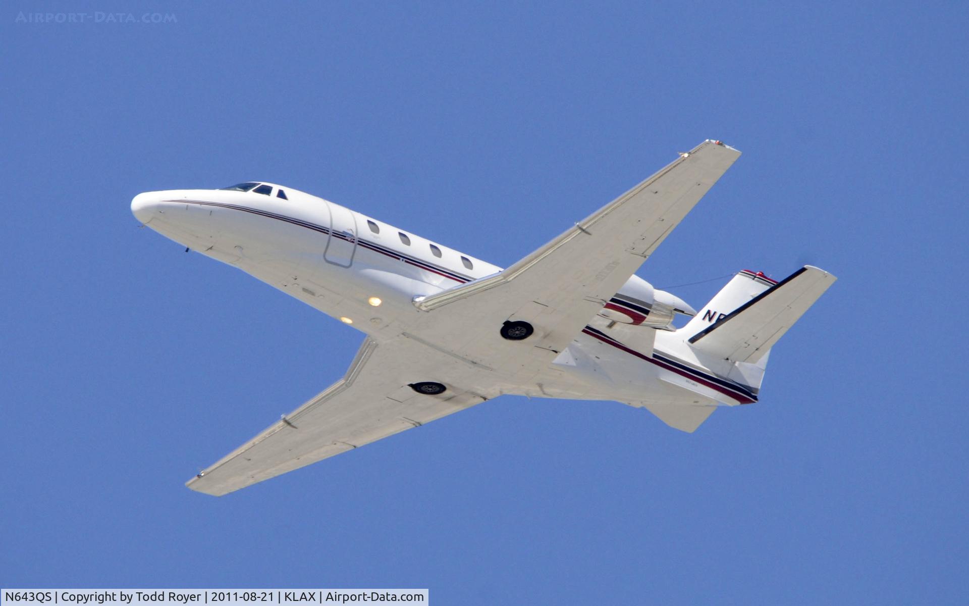 N643QS, 2005 Cessna 560XL C/N 560-5588, Departing LAX