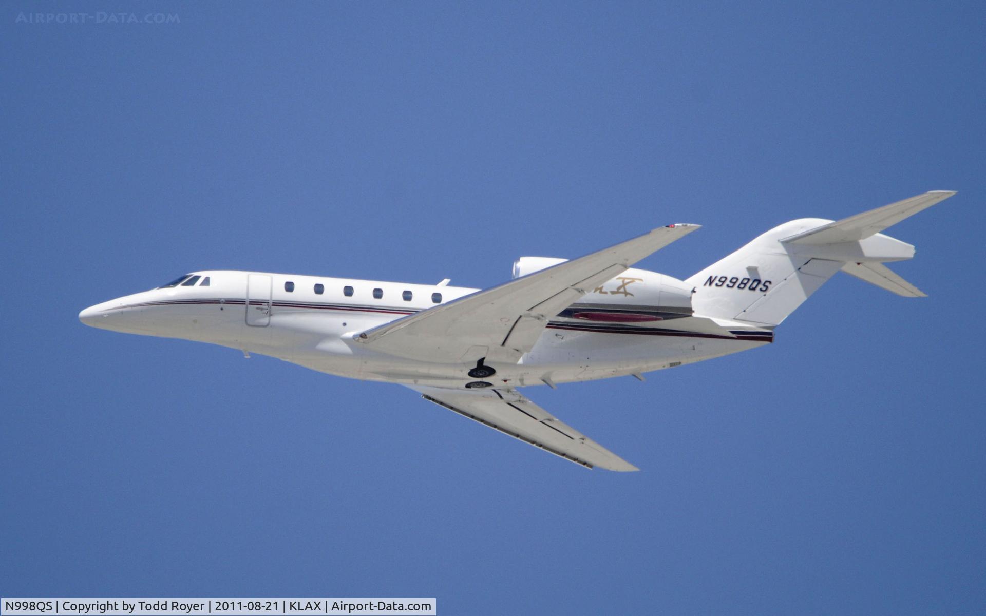 N998QS, 2002 Cessna 750 Citation X Citation X C/N 750-0198, Departing LAX