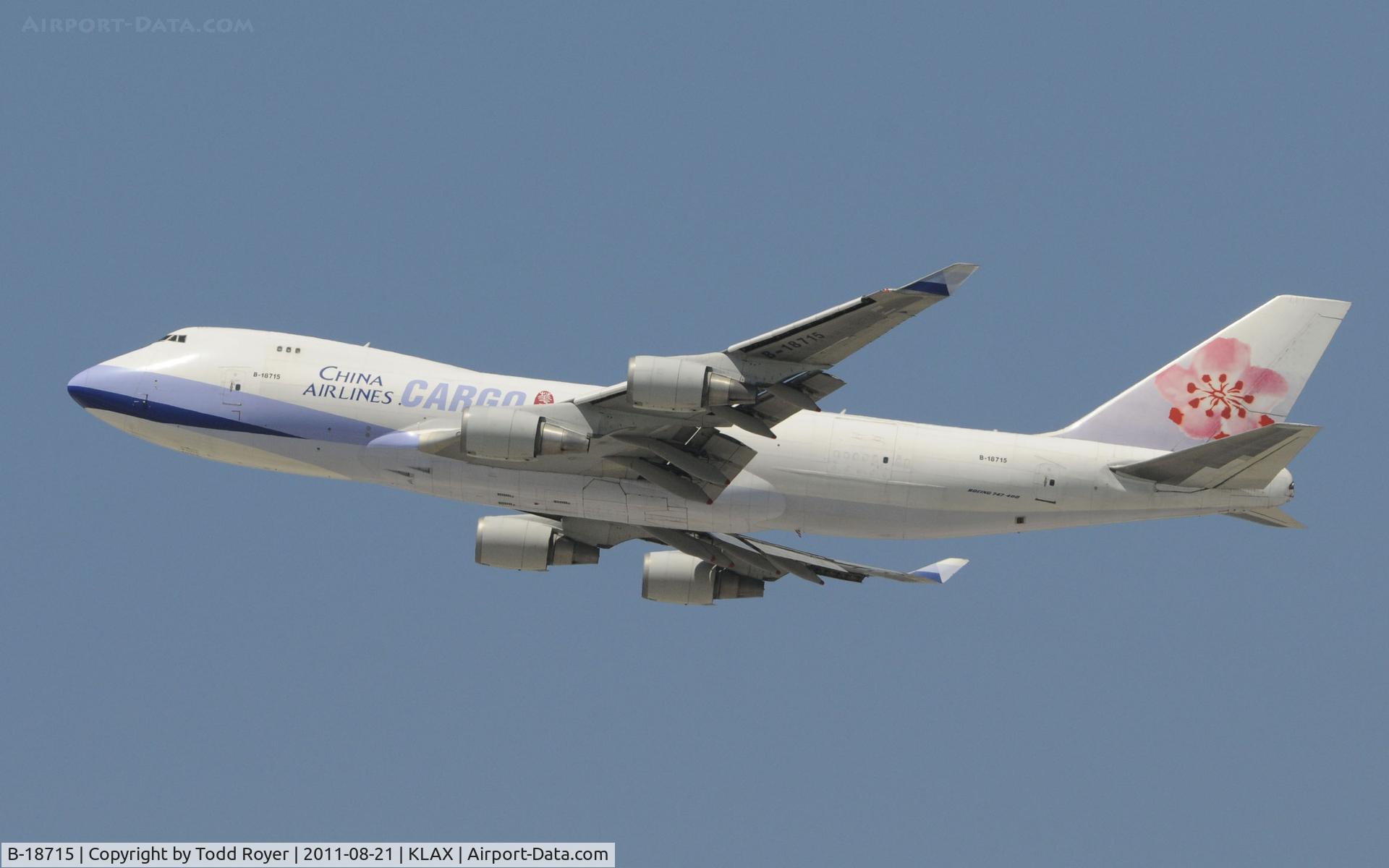 B-18715, 2003 Boeing 747-409F/SCD C/N 33731, Departing LAX