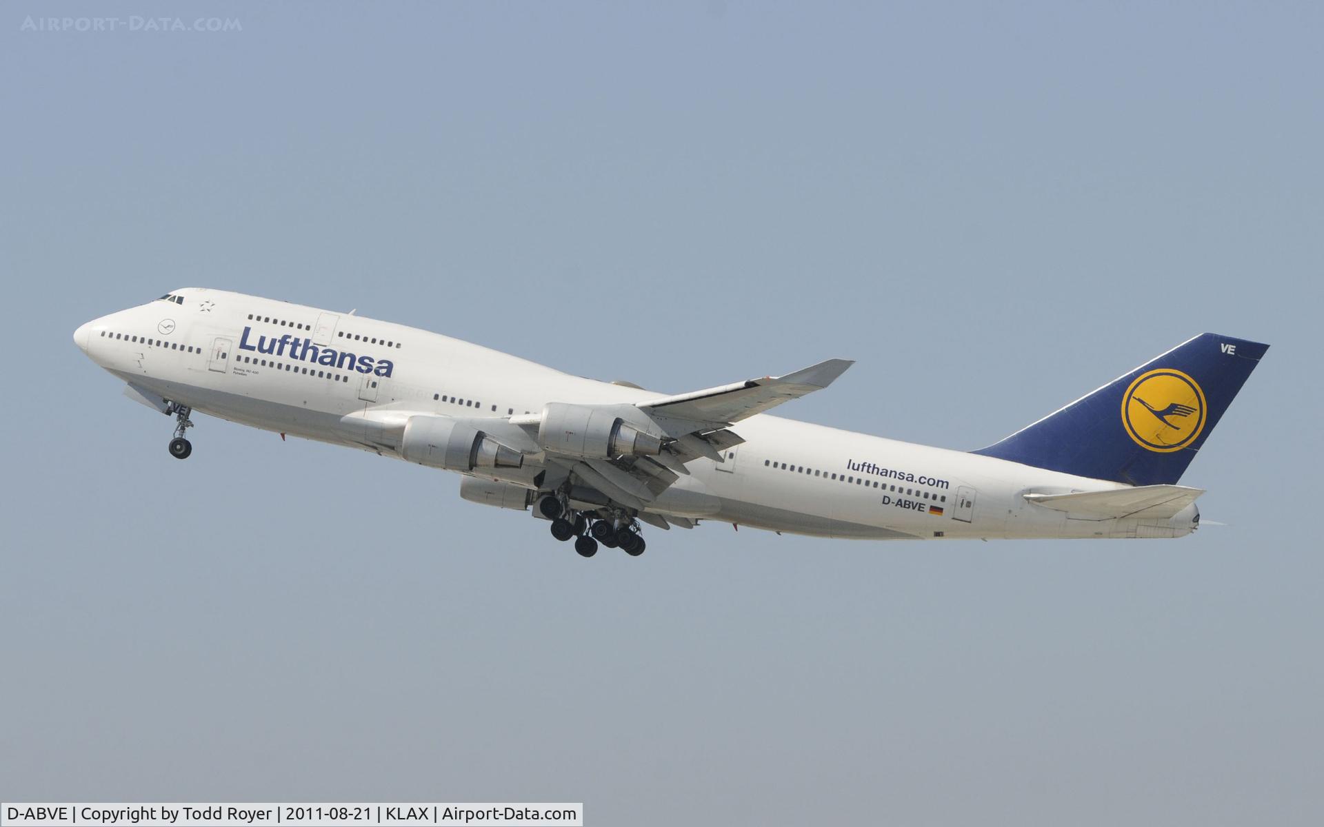 D-ABVE, 1990 Boeing 747-430 C/N 24741, Departing LAX