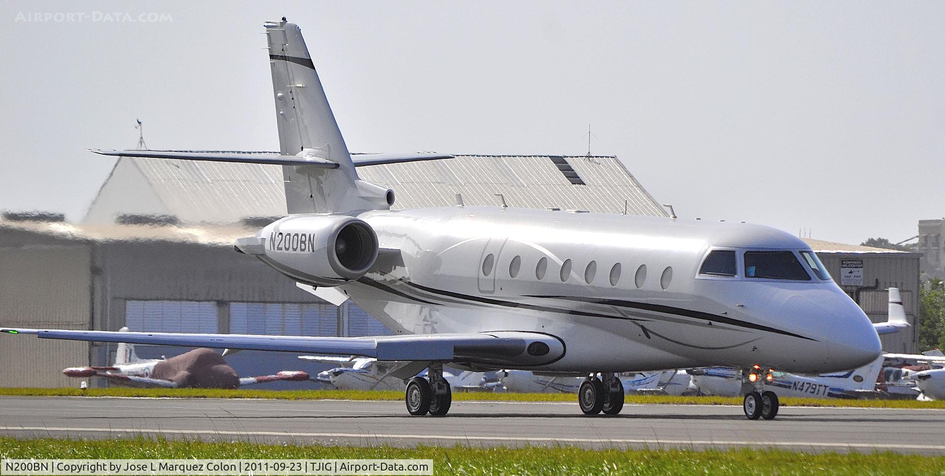 N200BN, 2010 Israel Aircraft Industries Gulfstream 200 C/N 221, Departing from TJIG