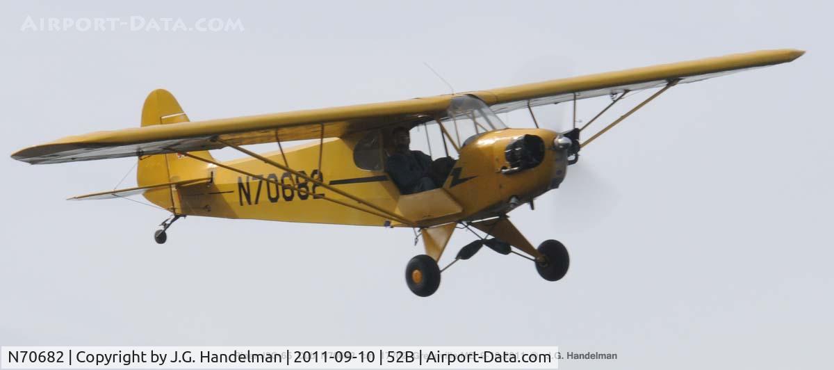 N70682, 1946 Piper J3C-65 Cub C/N 17702, over Greenville ME
