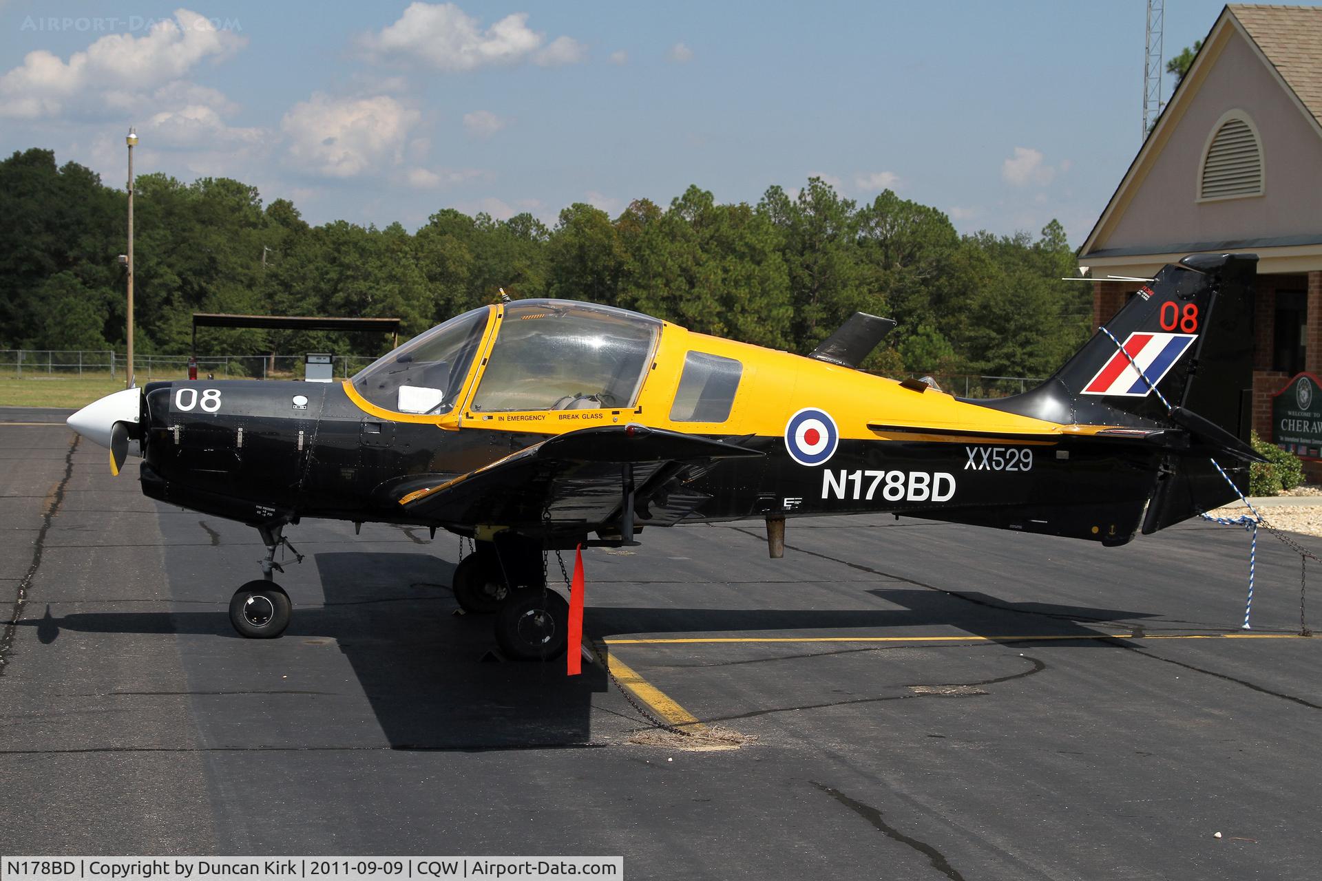 N178BD, 1973 Scottish Aviation Bulldog T.1 C/N BH120/215, A fine British product was a suprise at sun-baked Cheraw, SC