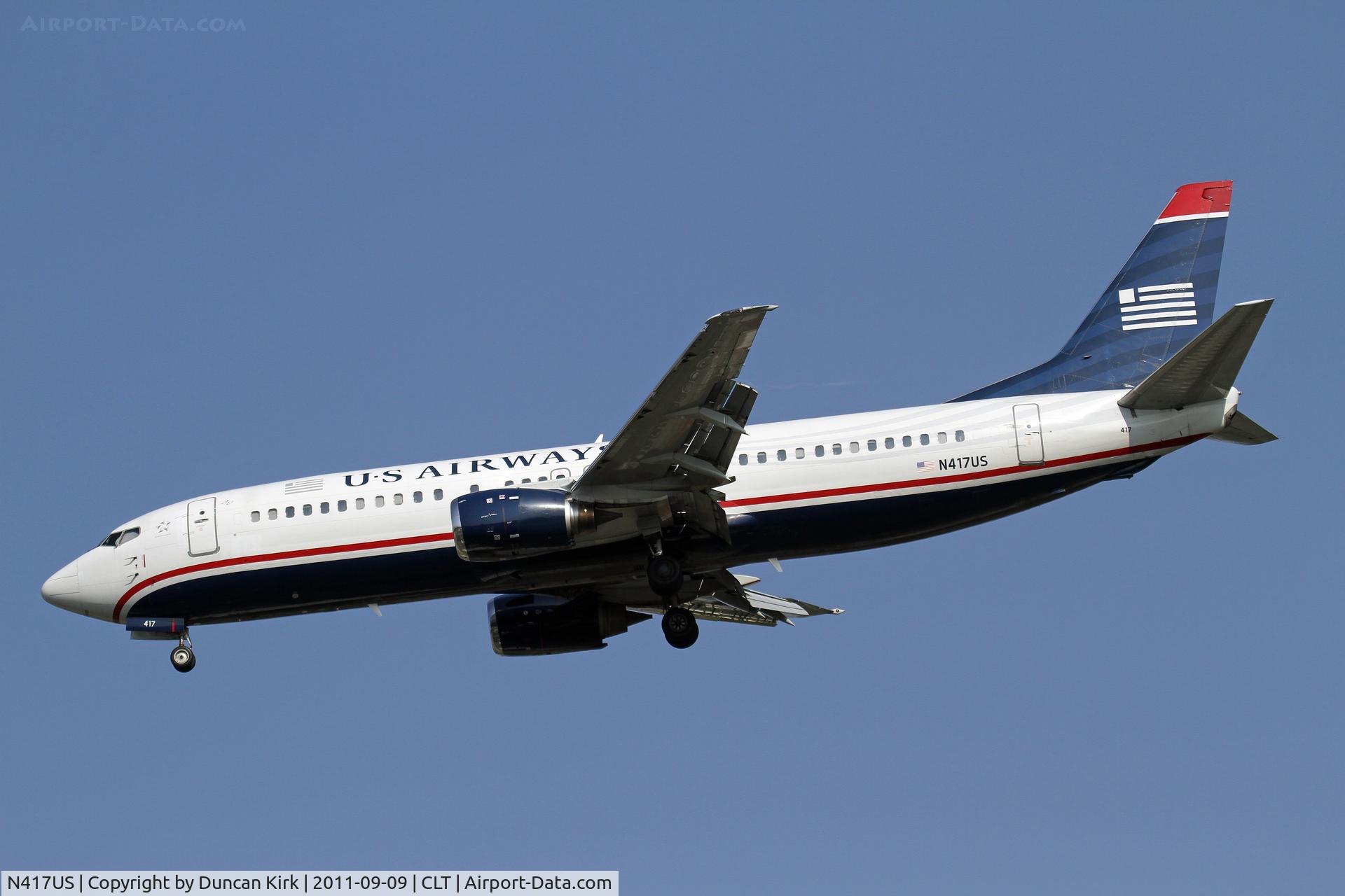 N417US, 1989 Boeing 737-401 C/N 23984, Short finals