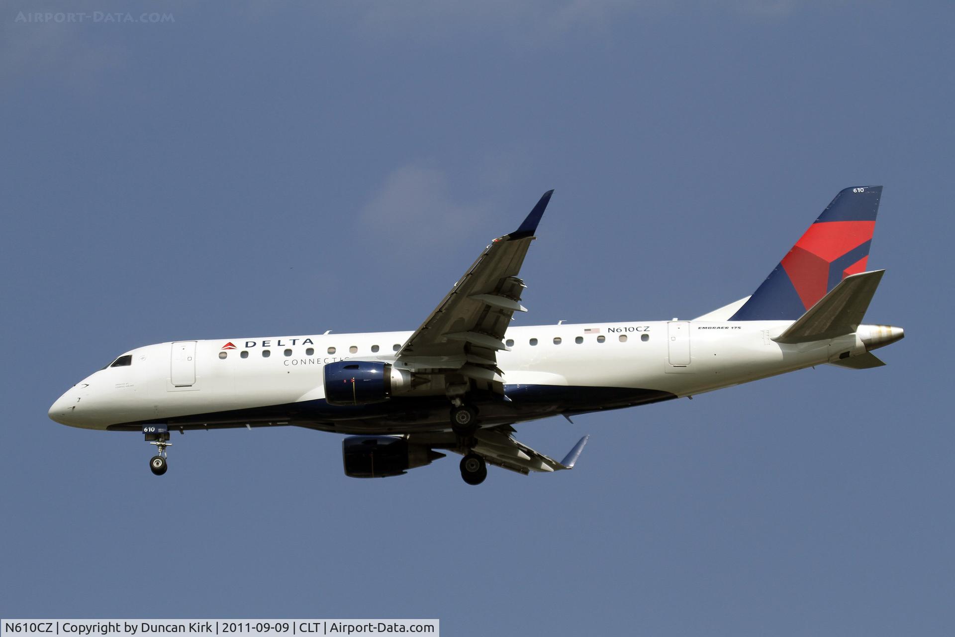 N610CZ, 2007 Embraer 175LR (ERJ-170-200LR) C/N 17000198, After 13 straight US Airways aircraft landing, something different!!!