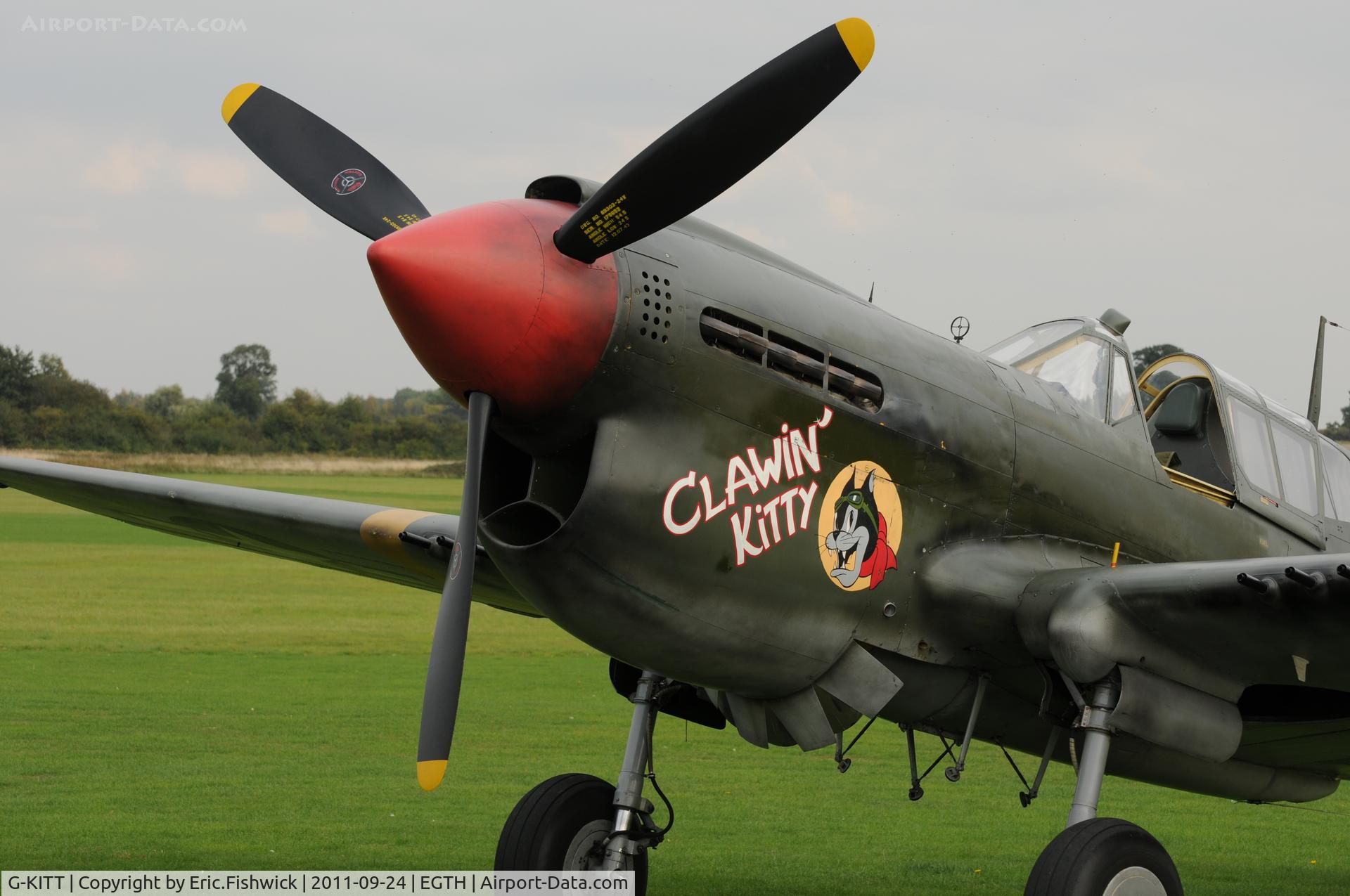 G-KITT, 1943 Curtiss P-40M Warhawk C/N 27490, 4. 'Clawin' Kitty' at the glorious Shuttleworth Uncovered Air Display, September 2011