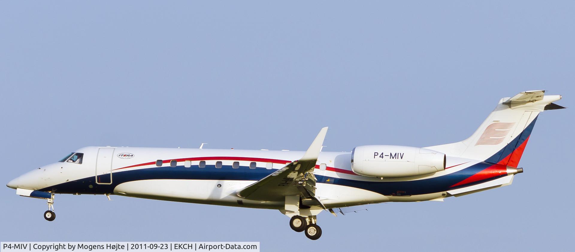 P4-MIV, 2008 Embraer EMB-135BJ Legacy 600 C/N 14501031, Approach at CPH/ EKCH airport.