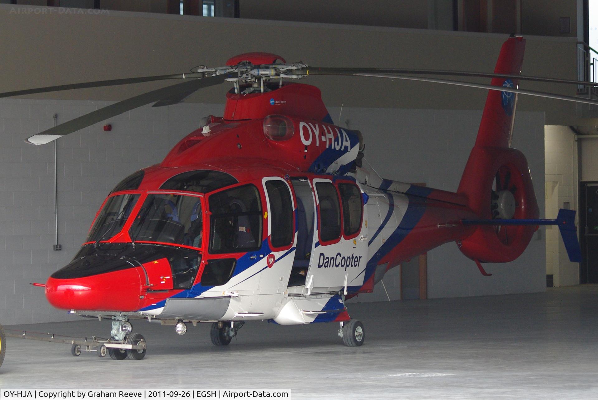 OY-HJA, 2009 Eurocopter EC-155B-1 C/N 6828, Parked at Norwich.