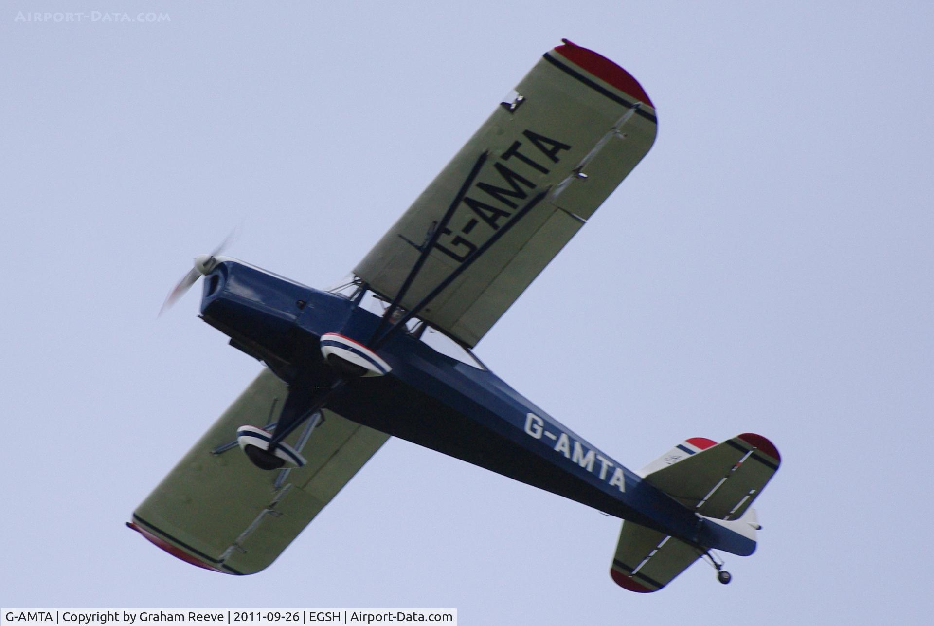 G-AMTA, 1952 Auster J-5F Aiglet Trainer C/N 2780, Departing from Norwich.