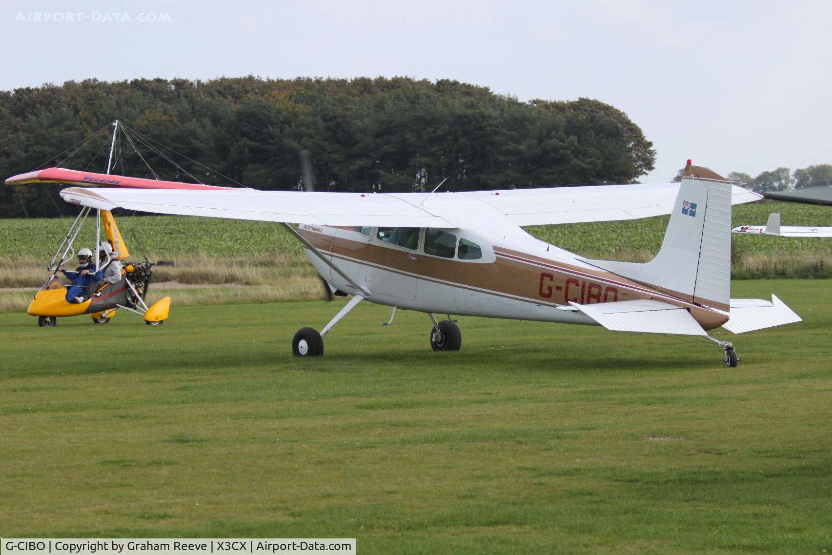 G-CIBO, 1981 Cessna 180K Skywagon C/N 18053177, Parked at Northrepps.