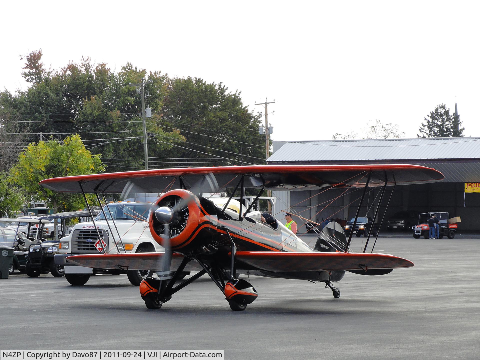N4ZP, 1992 Nuwaco T-10-S C/N 20, Waco arriving at the 2011 Abingdon, Virginia Kiwanis Club Wings and Wheels Show.