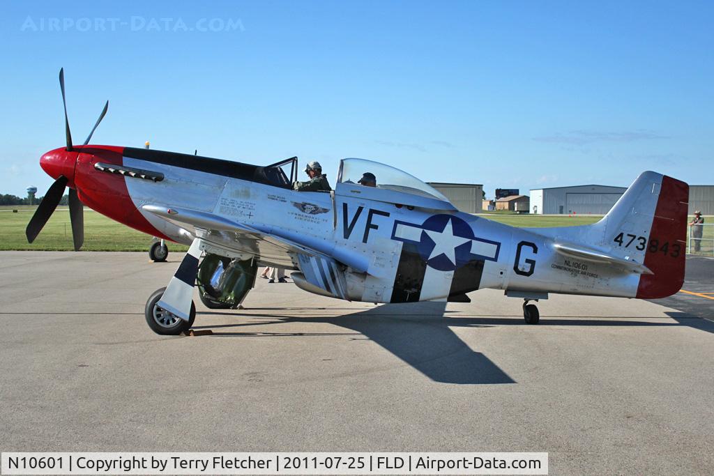 N10601, 1944 North American P-51D Mustang C/N 122-40383, At Fond Du Lac during 2011 Oshkosh