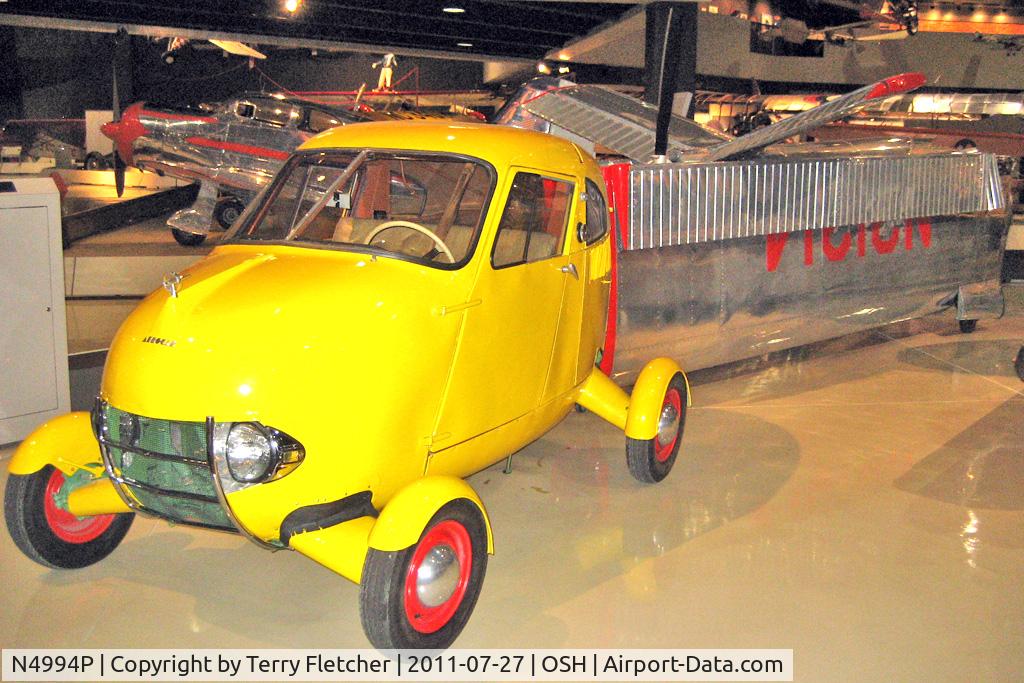N4994P, 1949 Taylor Aerocar C/N 1, EAA’s Aerocar has registration number N4994P, not the original N31214. This vehicle is truly unique because it is a restored version of Molt Taylor’s prototype - Oshkosh Museum