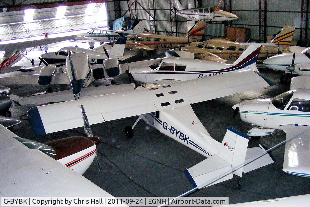 G-BYBK, 1997 Murphy Rebel C/N 260R, inside the packed Blackpool Air Centre hangar