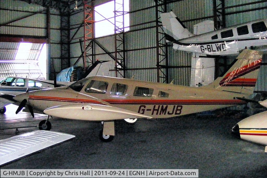 G-HMJB, 1981 Piper PA-34-220T C/N 34-8133040, inside the packed Blackpool Air Centre hangar