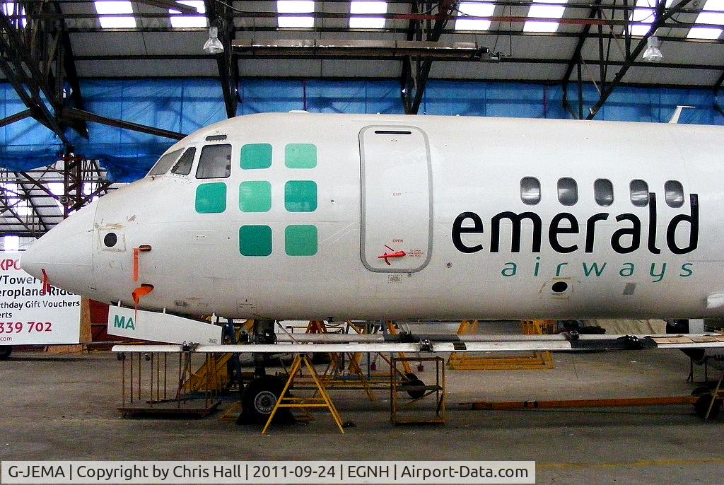 G-JEMA, 1990 British Aerospace ATP C/N 2028, former Emerald Airways ATP in storage at Blackpool Airport