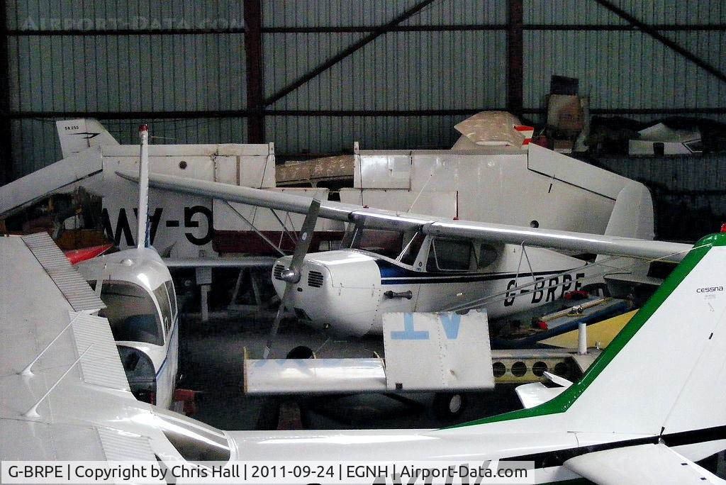 G-BRPE, 1947 Cessna 120 C/N 13326, inside the packed Blackpool Air Centre hangar