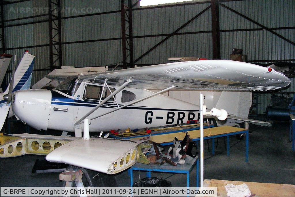 G-BRPE, 1947 Cessna 120 C/N 13326, inside the packed Blackpool Air Centre hangar