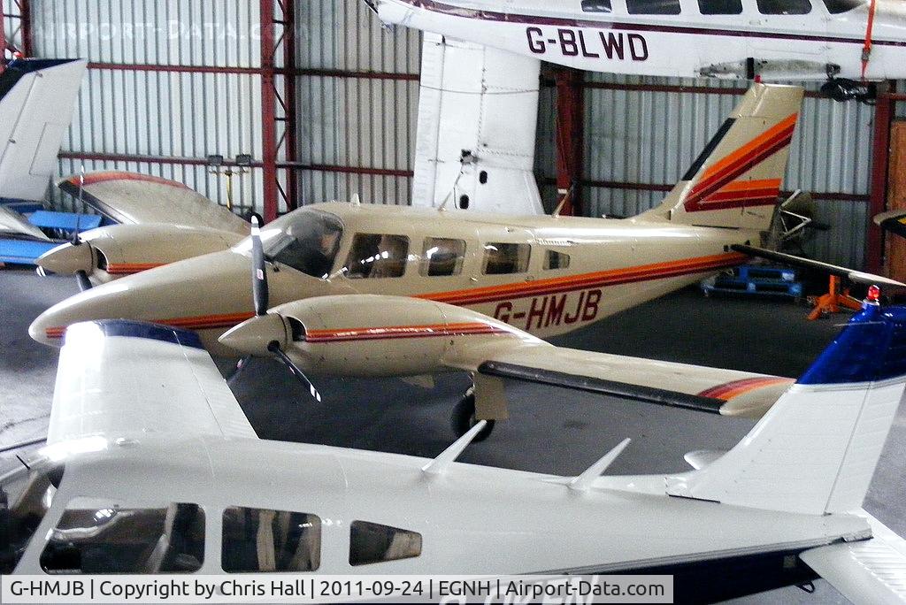 G-HMJB, 1981 Piper PA-34-220T C/N 34-8133040, inside the packed Blackpool Air Centre hangar