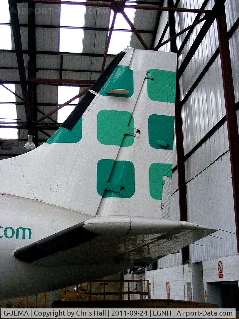 G-JEMA, 1990 British Aerospace ATP C/N 2028, former Emerald Airways ATP in storage at Blackpool Airport