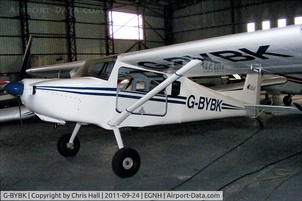 G-BYBK, 1997 Murphy Rebel C/N 260R, inside the packed Blackpool Air Centre hangar