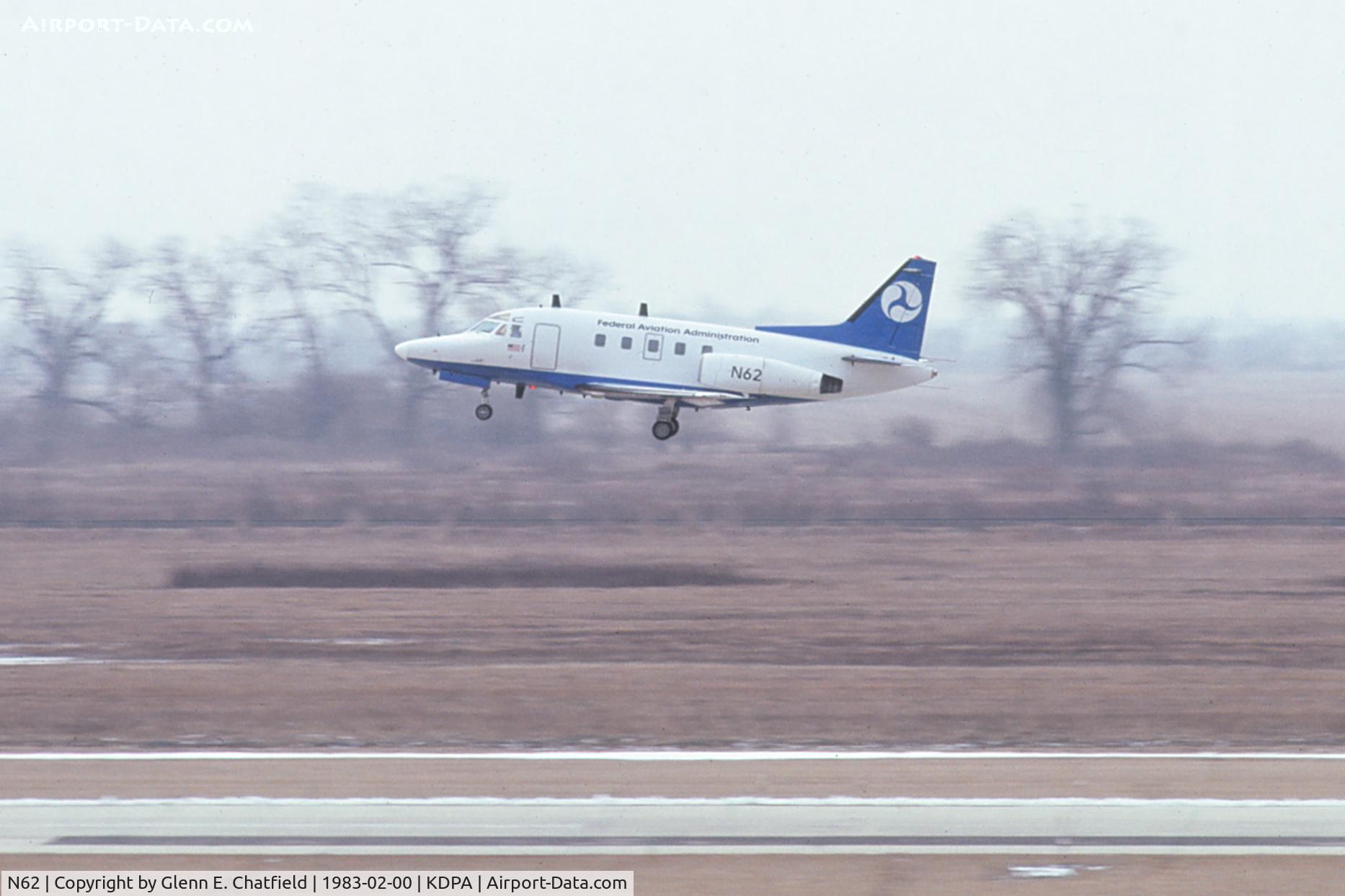 N62, Rockwell International NA-265-80 Sabreliner C/N 38031, Flight checking runway 10 ILS.

The aircraft was sold by the FAA to the U.S. Marshall service in the early 1990s.