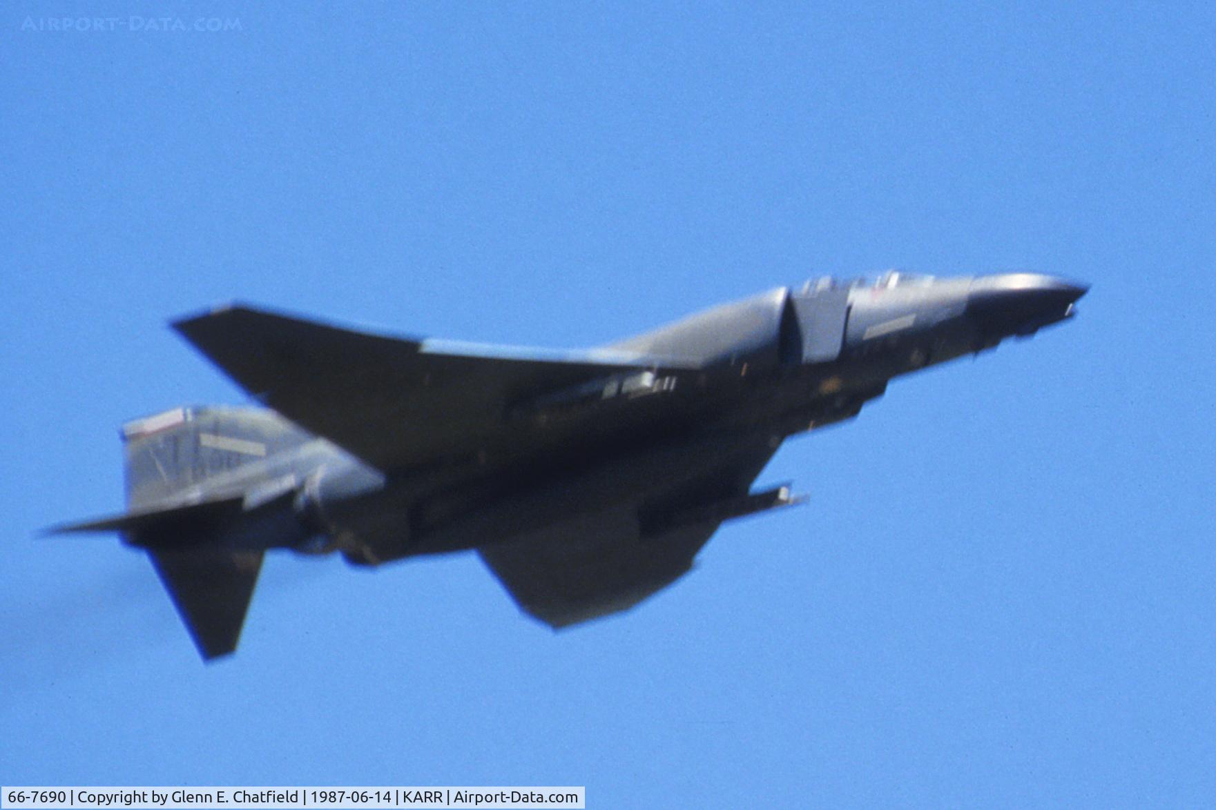 66-7690, 1966 McDonnell F-4D Phantom II C/N 2296, High speed pass on runway 9.  Unfortunate blur, but they are the only shots I have of this plane.