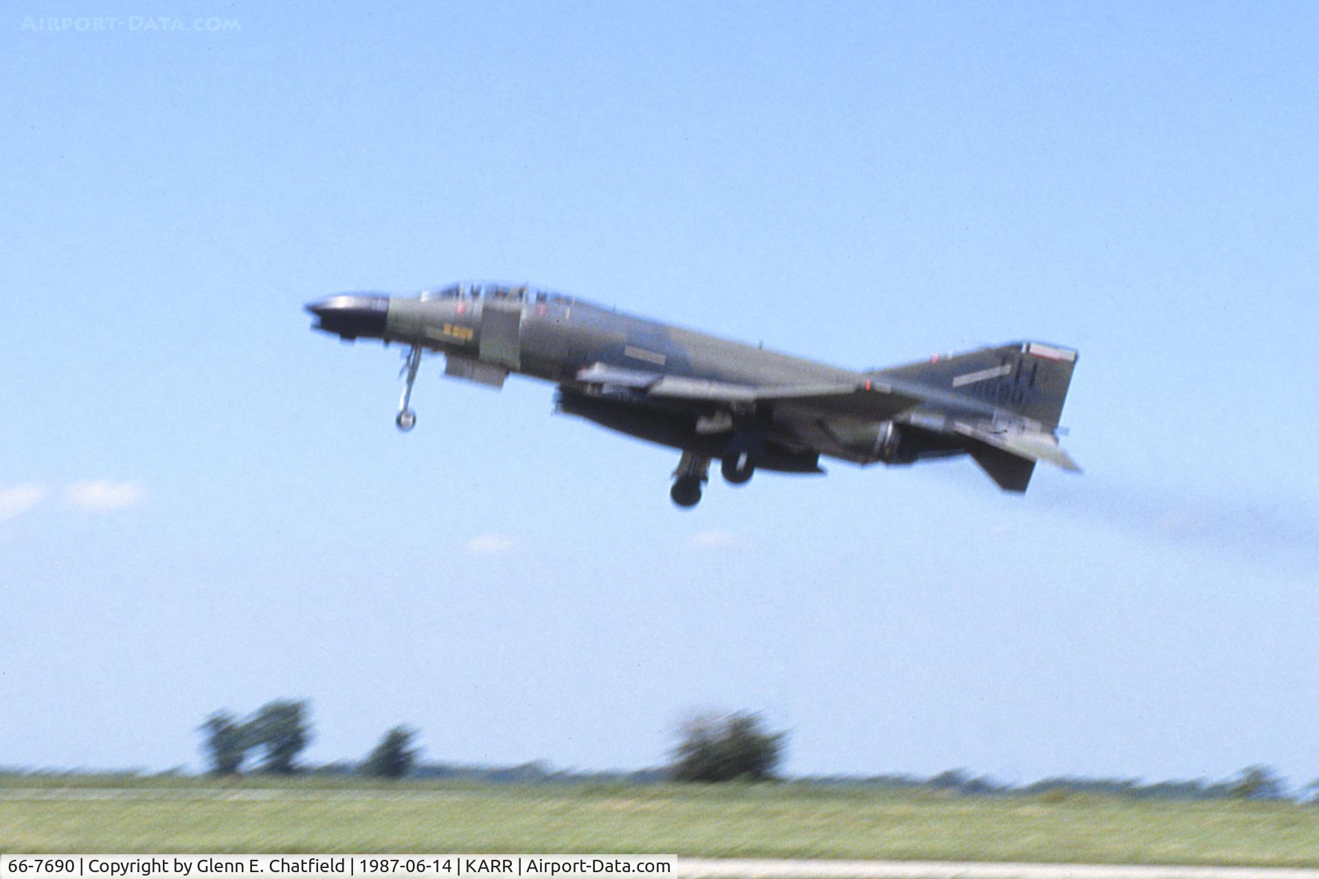 66-7690, 1966 McDonnell F-4D Phantom II C/N 2296, Low speed pass over runway 27.  Unfortunate blur, but they are the only shots I have of this plane