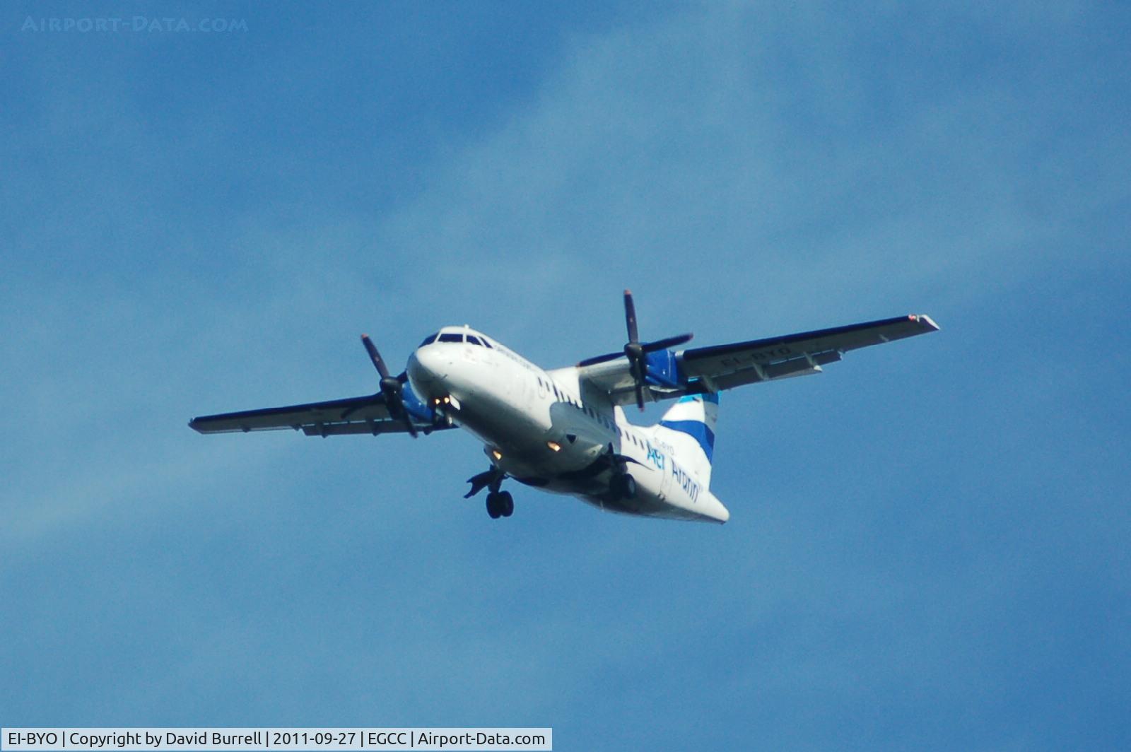 EI-BYO, 1989 ATR 42-300 C/N 161, Aer Arran ATR 42-300  EI-BYO on approach to Manchester Airport