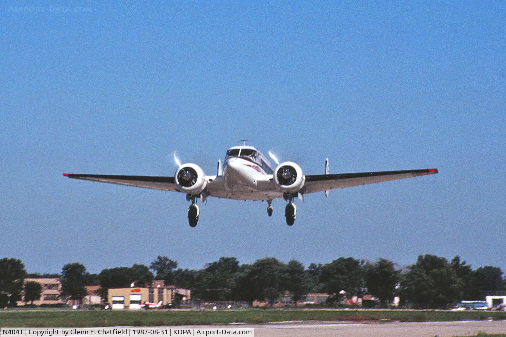 N404T, 1959 Beech E18S-9700 Twin Beech C/N BA-432, Departing Runway 27