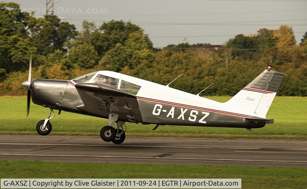 G-AXSZ, 1969 Piper PA-28-140 Cherokee C/N 28-26188, Originally owned to, C.S.E. (Aircraft Services) Ltd in November 1969 and currently with and a trustee of, White Wings Flying Group since June 1994.