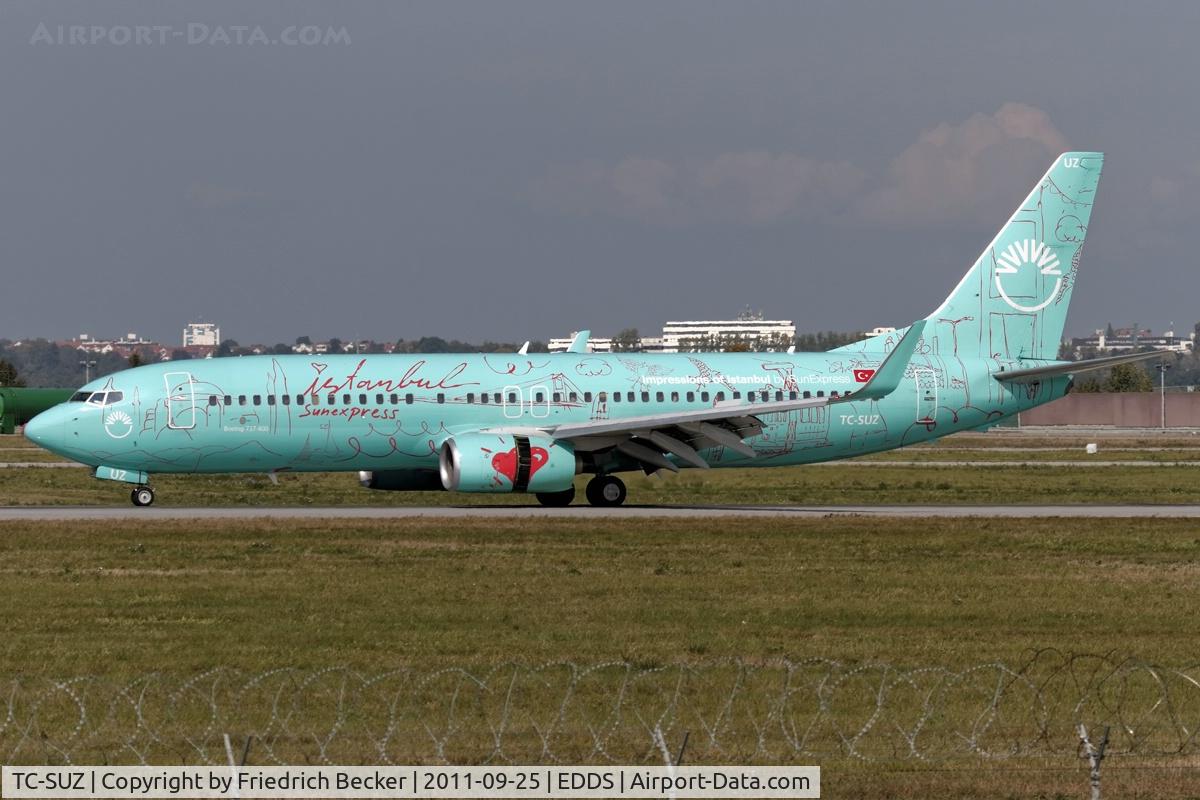 TC-SUZ, 2008 Boeing 737-8HX C/N 29649, decelerating after touchdown