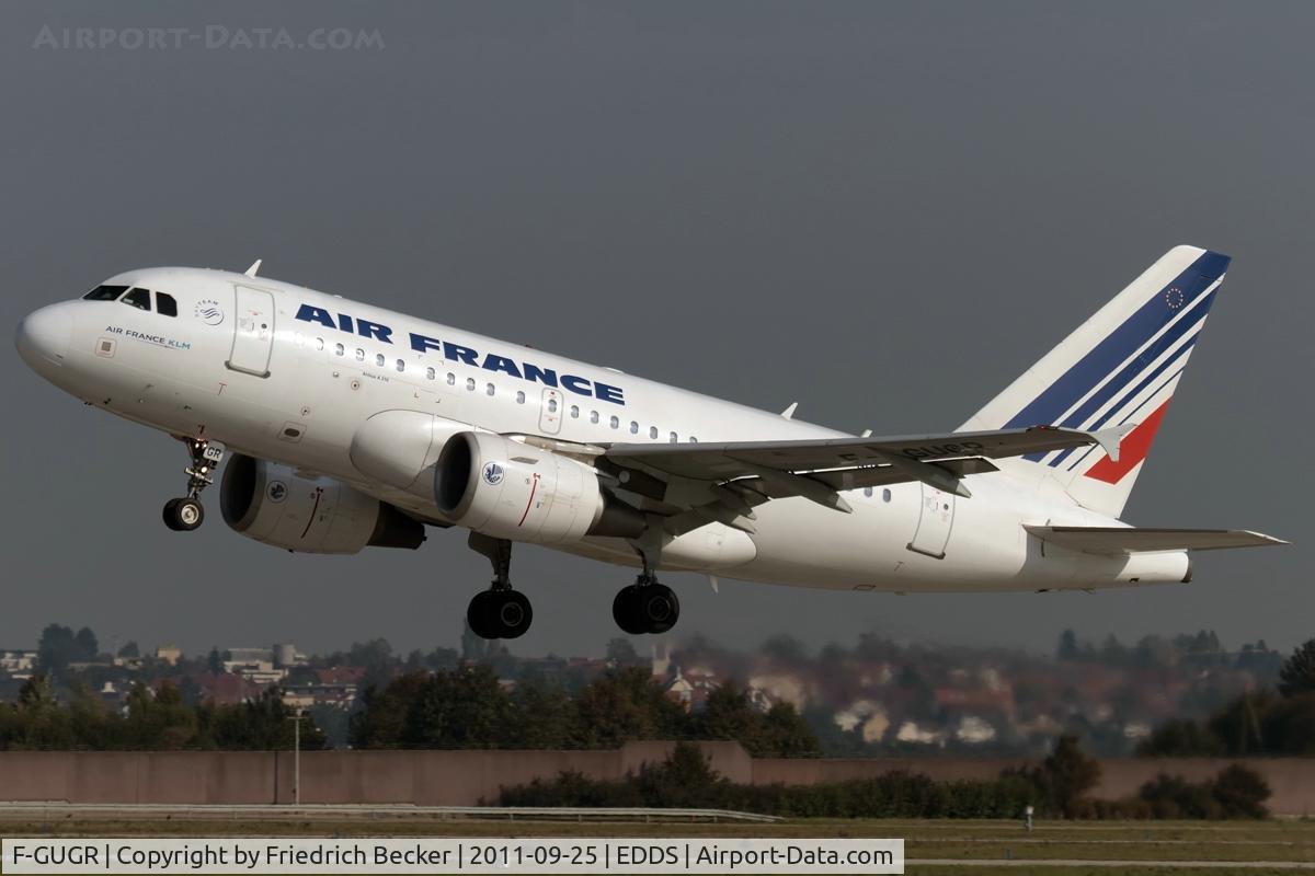 F-GUGR, 2007 Airbus A318-111 C/N 3009, departure via RW25