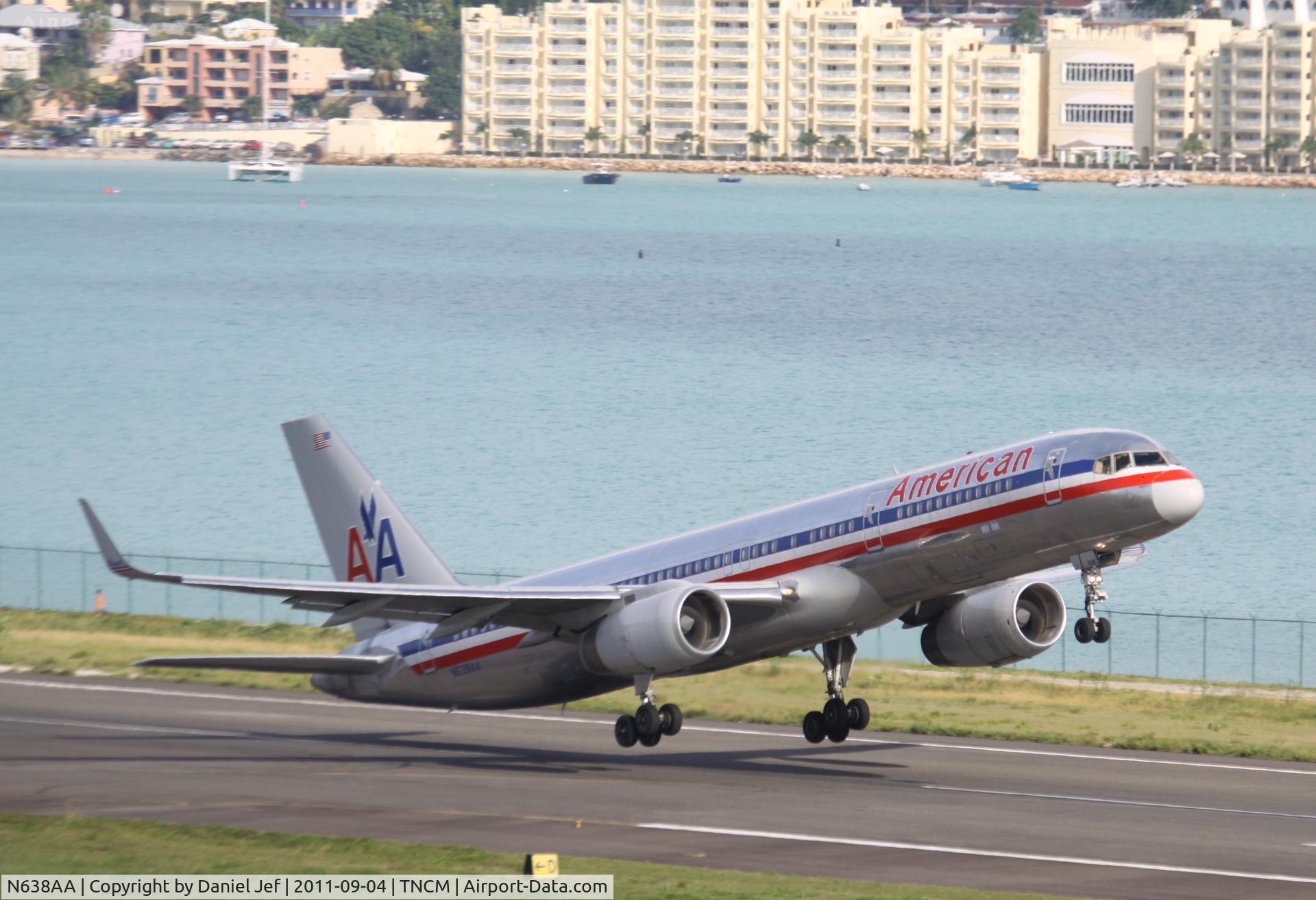 N638AA, 1991 Boeing 757-223 C/N 24596, American N638AA departing TNCM runway 28